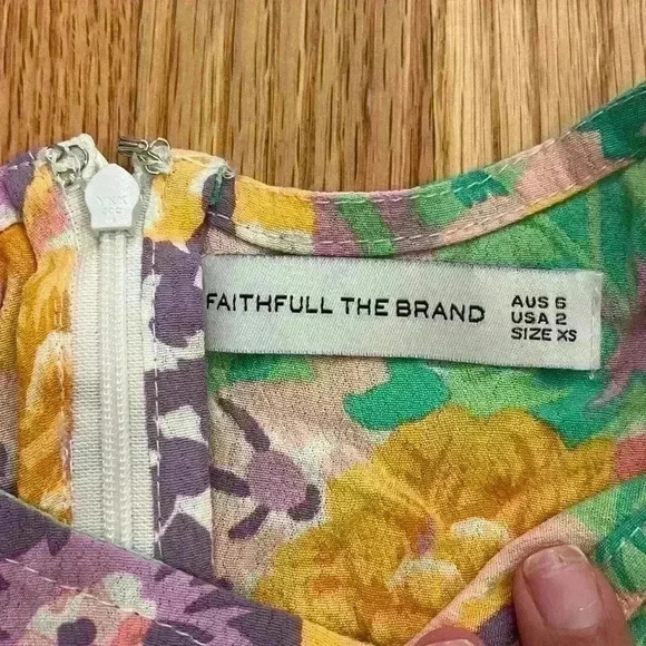Faithfull The Brand Florence Mini Floral Dress Womens Size XS / 2 - Picture 7 of 9